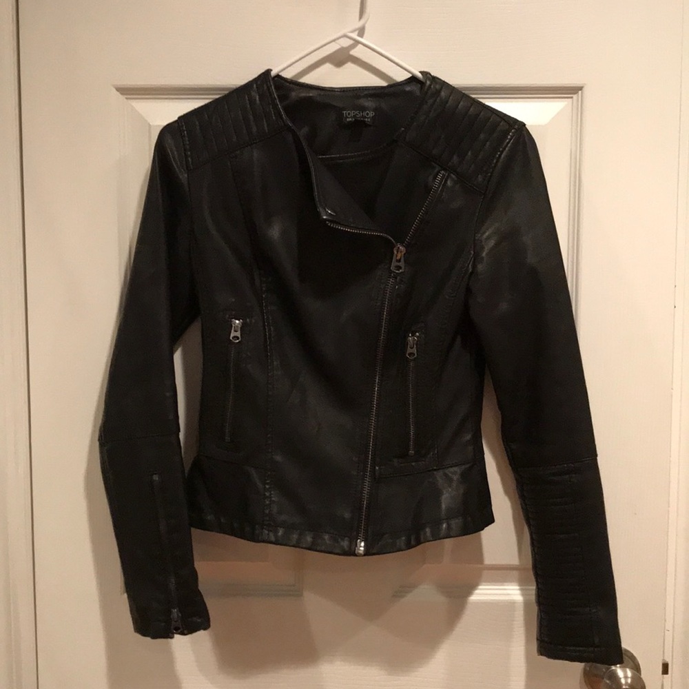 Fake leather Topshop jacket size small (size 2)